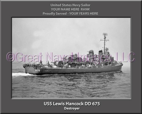 USS Lewis Hancock DD 675 Personalized Navy Ship Photo