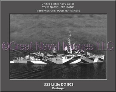 USS Little DD 803 Personalized Navy Ship Photo
