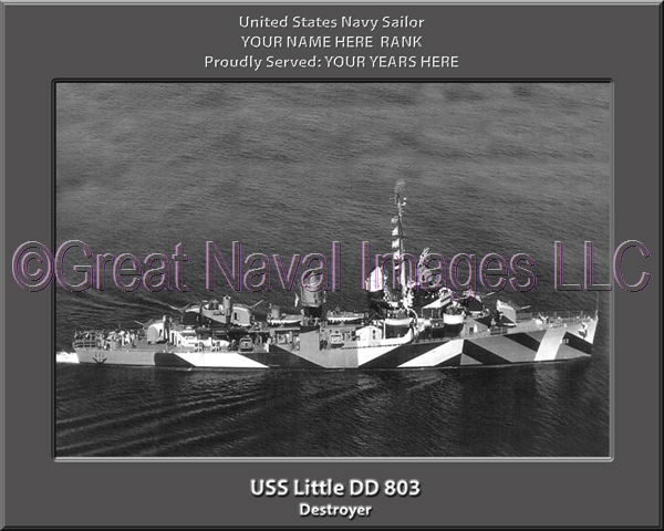 USS Little DD 803 Personalized Navy Ship Photo