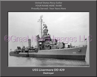 USS Livermore DD 429 Personalized Navy Ship Photo