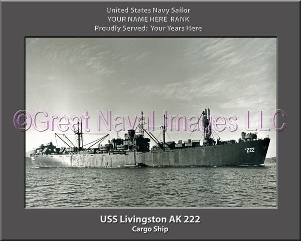 USS Livingston AK 222 Personalized Navy Ship Photo