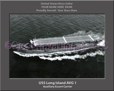 USS Long Island AVG 1 Personalized Navy Ship Photo