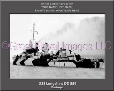 USS Longshaw DD 559 Personalized Navy Ship Photo
