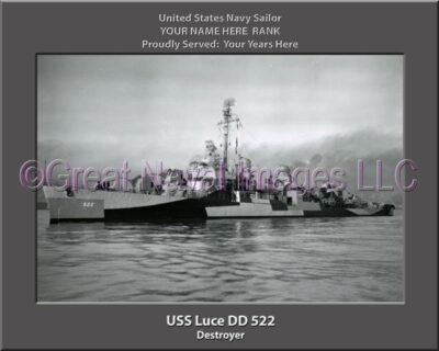 USS Luce DD 522 Personalized Navy Ship Photo