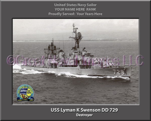 USS Lyman K Swenson DD 729 Personalized Navy Ship Photo