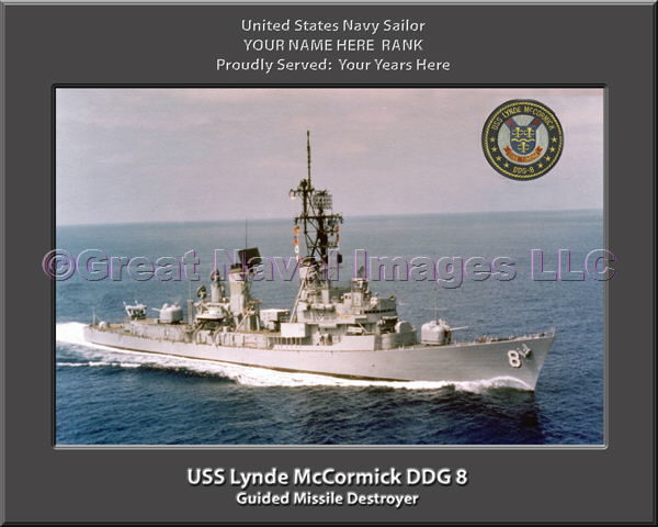 USS Lynde McCormick DDG 8 Personalized Navy Ship Photo