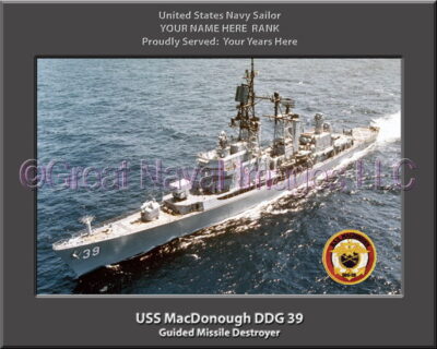 USS MacDonough DDG 39 Personalized Navy Ship Photo