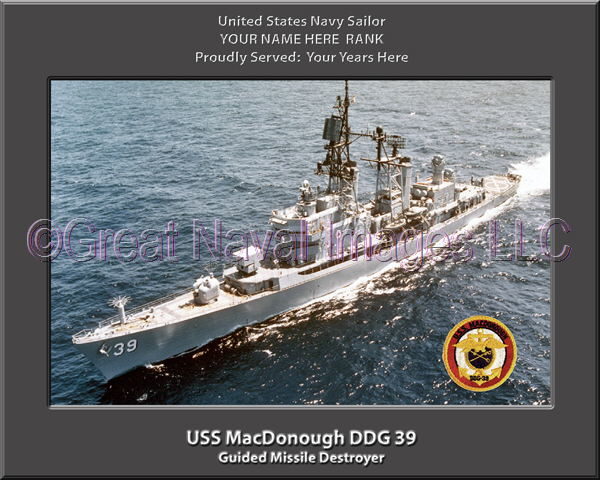 USS MacDonough DDG 39 Personalized Navy Ship Photo