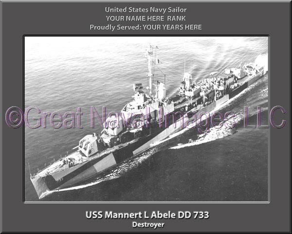USS Mannert L Abele DD 733 Personalized Navy Ship Photo