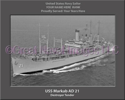 USS Markab AD 21 Personalized Navy Ship Photo