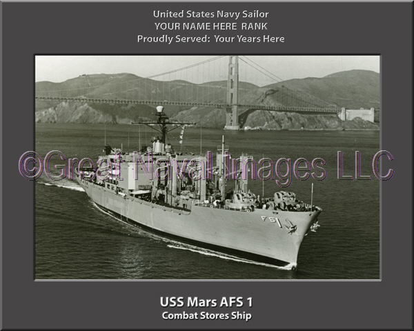 USS Mars AFS 1 Personalized Navy Ship Photo