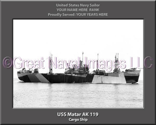 USS Matar AK 119 Personalized Navy Ship Photo