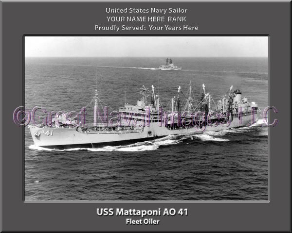 USS Mattaponi AO 41 Personalized Navy Ship Photo