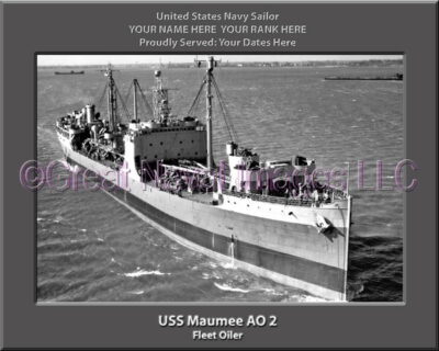 USS Maumee AO 2 Personalized Navy Ship Photo