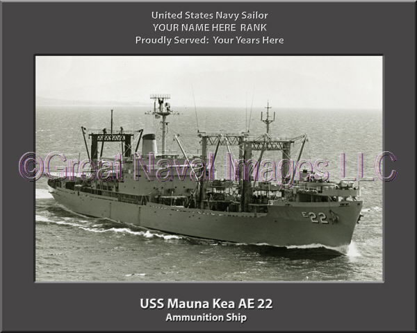 USS Mauna Kea AE 22 Personalized Navy Ship Photo
