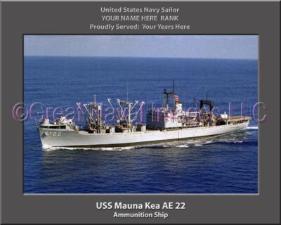 USS Mauna Kea AE 22 Personalized Navy Ship Photo
