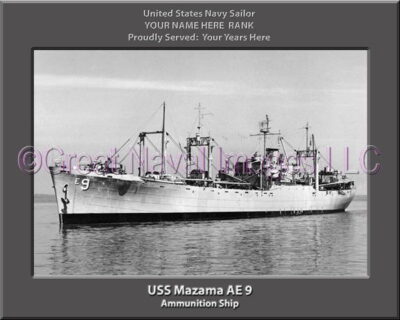 USS Mazama AE 9 Personalized Navy Ship Photo