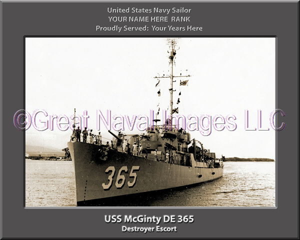 USS McGinty DE 365 Personalized Navy Ship Photo