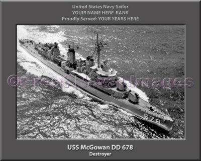 USS McGowan DD 678 Personalized Navy Ship Photo