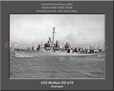 USS McNair DD 679 Personalized Navy Ship Photo