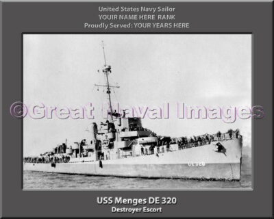 USS Menges DE 320 Personalized Navy Ship Photo