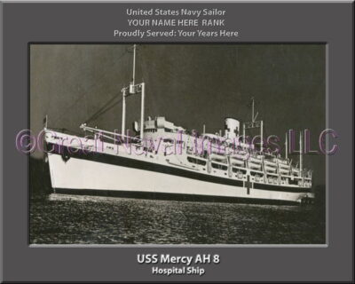 USS Mercy AH 8 Personalized Navy Ship Photo