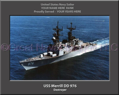 USS Merrill DD 976 Personalized Navy Ship Photo
