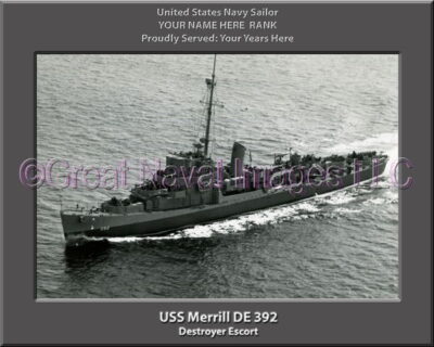 USS Merrill DE 392 Personalized Navy Ship Photo