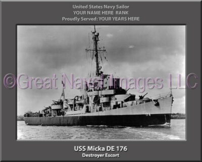 USS Micka DE 176 Personalized Navy Ship Photo