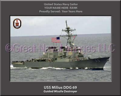 USS Milius DDG 69 Personalized Navy Ship Photo