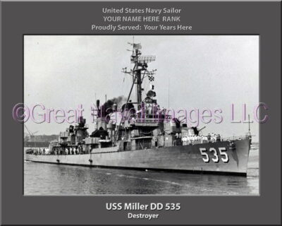 USS Miller DD 535 Personalized Navy Ship Photo