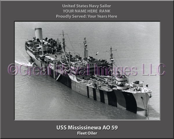 USS Mississinewa AO 59 Personalized Navy Ship Photo