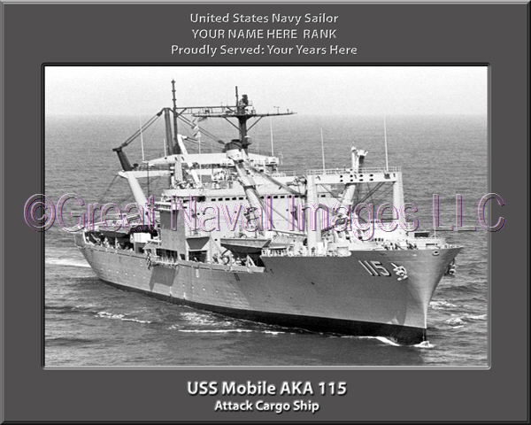 USS Mobile AKA 115 Personalized Navy Ship Photo