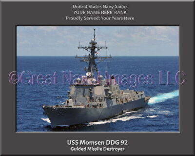 USS Momsen DDG 92 Personalized Navy Ship Photo
