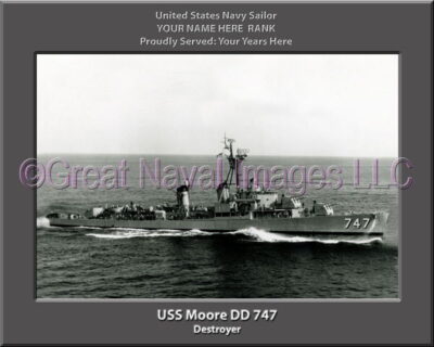 USS Moore DD 747 Personalized Navy Ship Photo