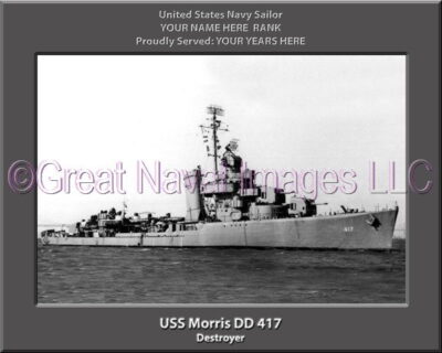USS Morris DD 417 Personalized Navy Ship Photo