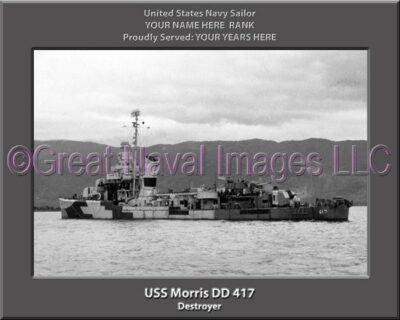 USS Morris DD 417 Personalized Navy Ship Photo