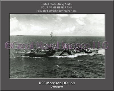 USS Morrison DD 560 Personalized Navy Ship Photo