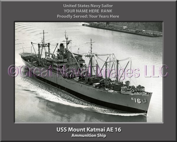 USS Mount Katmai AE 16 Personalized Navy Ship Photo