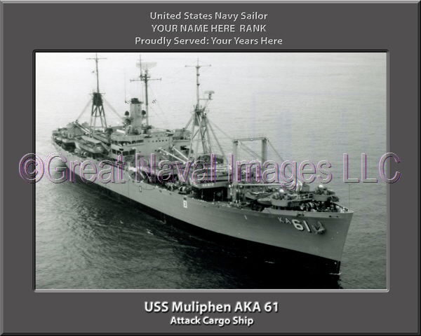 USS Muliphen AKA 61 Personalized Navy Ship Photo