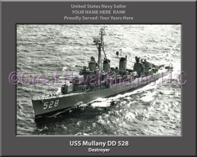 USS Mullany DD 528 Personalized Navy Ship Photo