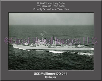 USS Mullinnex DD 944 Personalized Navy Ship Photo