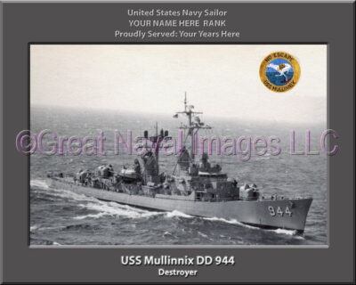 USs Mullinnix DD 944 Personalized Navy Ship Photo