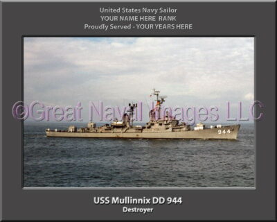 USS Mullinnix DD 944 Personalized Navy Ship Photo