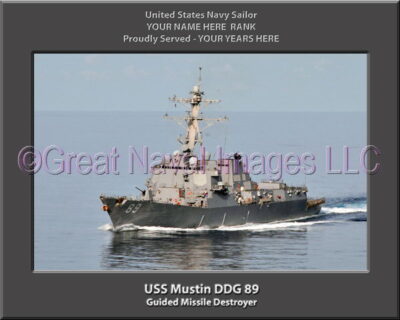 USS Mustin DDG 89 Personalized Navy Ship Photo