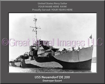 USS Neuendorf DE 200 Personalized Navy Ship Photo
