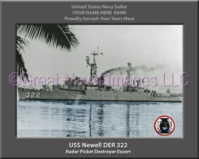USS Newell DER 322 Personalized Navy Ship Photo