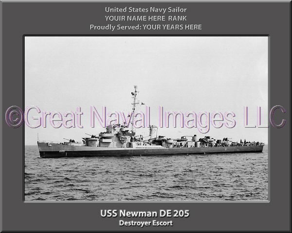 USS Newman DE 205 Personalized Navy Ship Photo