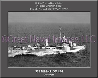 USS Niblack DD 424 Personalized Navy Ship Photo