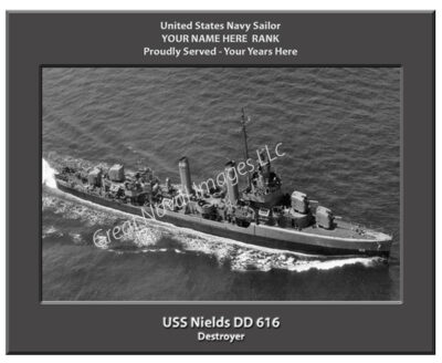 USS Nields DD 616 Personalized Navy Ship Photo